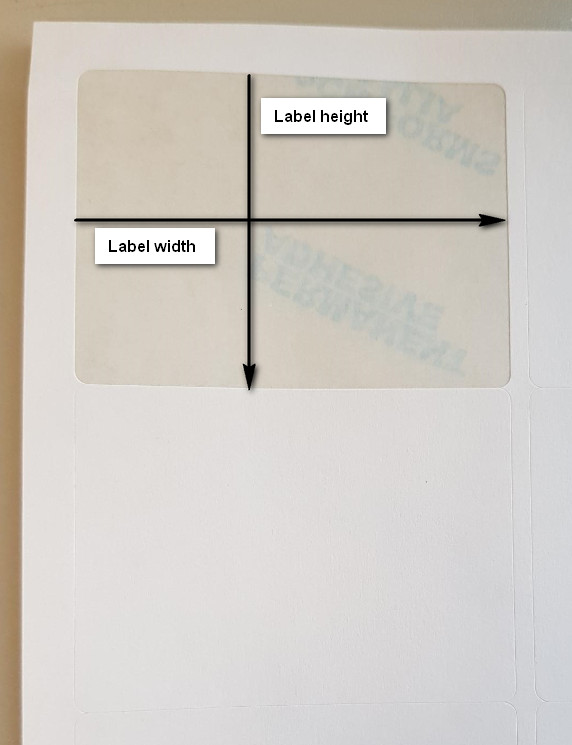 label Height and Width