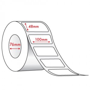 100mm x 48mm - WHITE DIRECT THERMAL - 3000 LABELS PER ROLL