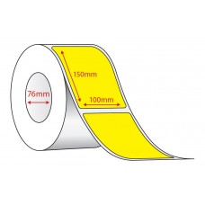 YELLOW DIRECT THERMAL - 100mm x 150mm - 1000 PER ROLL