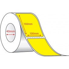 YELLOW DIRECT THERMAL - 100mm x 150mm - 350 PER ROLL