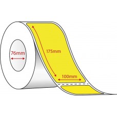 YELLOW DIRECT THERMAL LABELS - 100mm x 175mm - 1000 PER ROLL