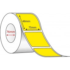 YELLOW DIRECT THERMAL - 75mm x 48mm - 2000 PER ROLL