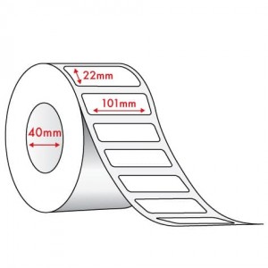 WHITE DIRECT THERMAL - 101mm x 22mm - 1500 PER ROLL
