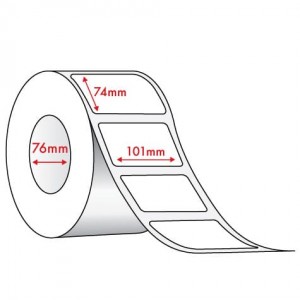 WHITE DIRECT THERMAL - REMOVABLE ADHESIVE - 101mm x 74mm - 1500 PER ROLL