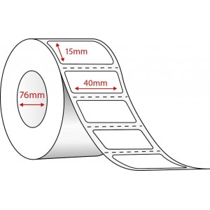 WHITE DIRECT THERMAL - 40mm x 15mm - 4000 PER ROLL