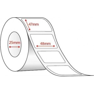 WHITE DIRECT THERMAL - 48mm x 47mm - 2000 PER ROLL