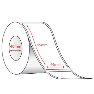 WHITE DIRECT THERMAL - 49mm x 99mm - 500 PER ROLL