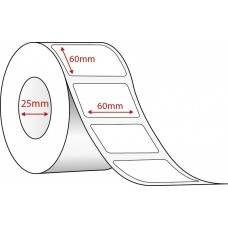 WHITE THERMAL TRANSFER - 60mm x 60mm - 1000 PER ROLL