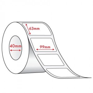 99mm x 63mm - WHITE THERMAL TRANSFER - 1000 PER ROLL
